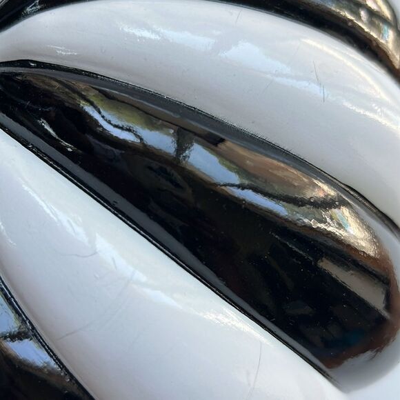 Elegant Glossy Black and White Stripe Pumpkin - Picture 10 of 10